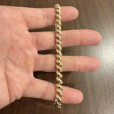 14k Yellow Gold 23.5g Ladies Polished 7mm San Marco Link Bracelet Italy 7"