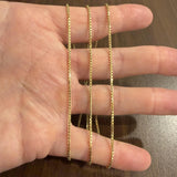 14k Yellow Gold 11g Solid Long 1.5mm Box Link Chain Necklace Italy 30"