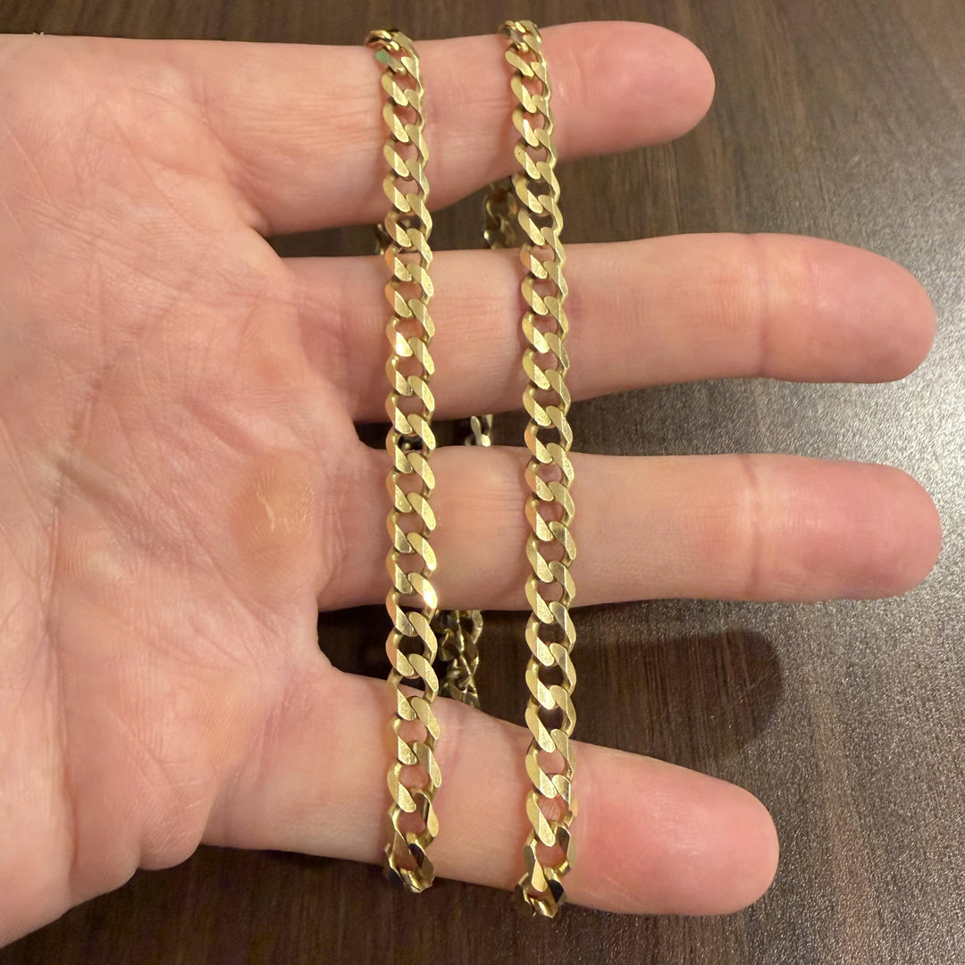 14k Yellow Gold 25.5g Solid 6mm Curb Link Chain Necklace Italy 20.5"