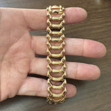 18k Yellow Gold 26.5g Vintage Ladies 21mm Fancy Link Bracelet Italy 6.75"