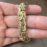 14k Yellow Gold 41.6g Heavy Thick Byzantine Link Panther Clasp Bracelet 7.5"