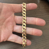 14k Yellow Gold 38.5g Solid Heavy 10mm Curb Link Bracelet 9"