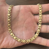 14k Yellow Gold 31.6g Hugs and Kisses XO Link Necklace Turkey 17"