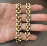 14k Yellow Gold 38.9g Thick Polished 12mm Panther Link Necklace Italy 16"