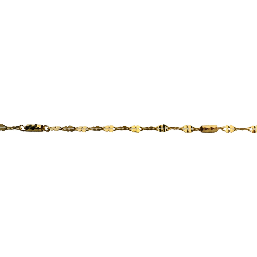 24k Pure Yellow Gold 3.3g Solid Very Thin 2mm Fancy Link Chain Necklace 20"