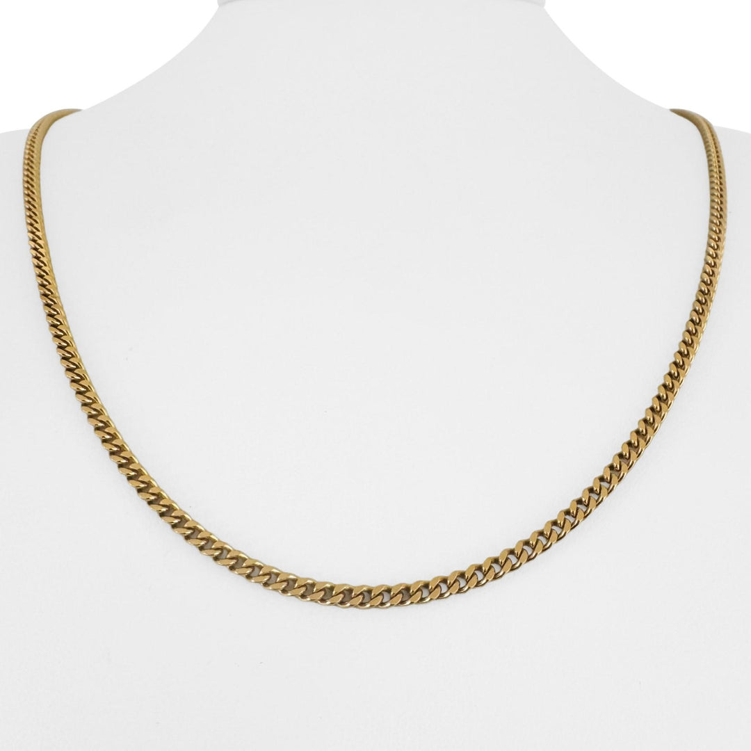 19k Portuguese Yellow Gold 19.3g Solid 2.5mm Curb Link Chain Necklace 22"