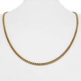 19k Portuguese Yellow Gold 19.3g Solid 2.5mm Curb Link Chain Necklace 22"