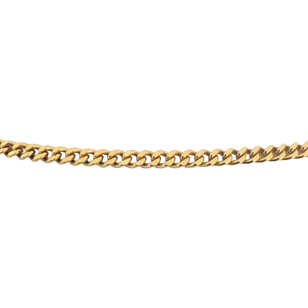 19k Portuguese Yellow Gold 19.3g Solid 2.5mm Curb Link Chain Necklace 22"