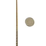 19k Portuguese Yellow Gold 19.3g Solid 2.5mm Curb Link Chain Necklace 22"