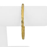 18k Yellow Gold 14.3g Vintage Spiral Twisted 4.5mm Bangle Bracelet Italy 7.5"