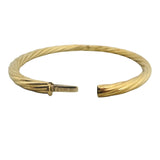18k Yellow Gold 14.3g Vintage Spiral Twisted 4.5mm Bangle Bracelet Italy 7.5"