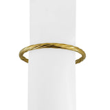 18k Yellow Gold 14.3g Vintage Spiral Twisted 4.5mm Bangle Bracelet Italy 7.5"