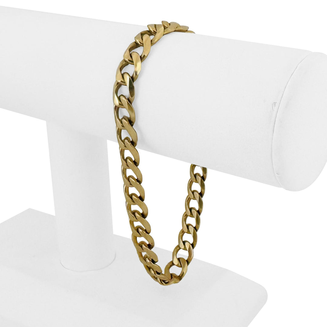 18k Yellow Gold 36.4g Solid Heavy Vintage Men's 9mm Curb Link Bracelet 9"