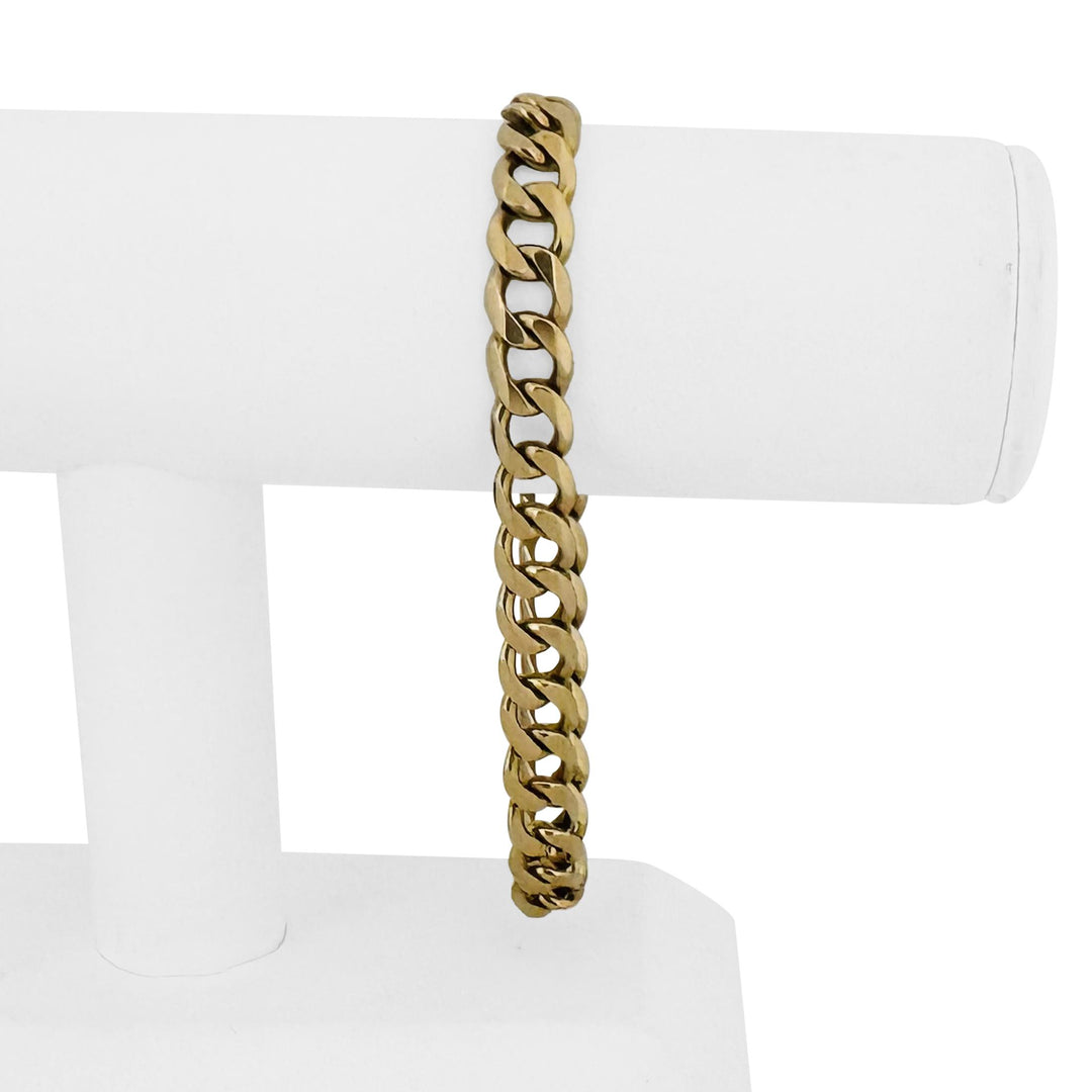 18k Yellow Gold 36.4g Solid Heavy Vintage Men's 9mm Curb Link Bracelet 9"