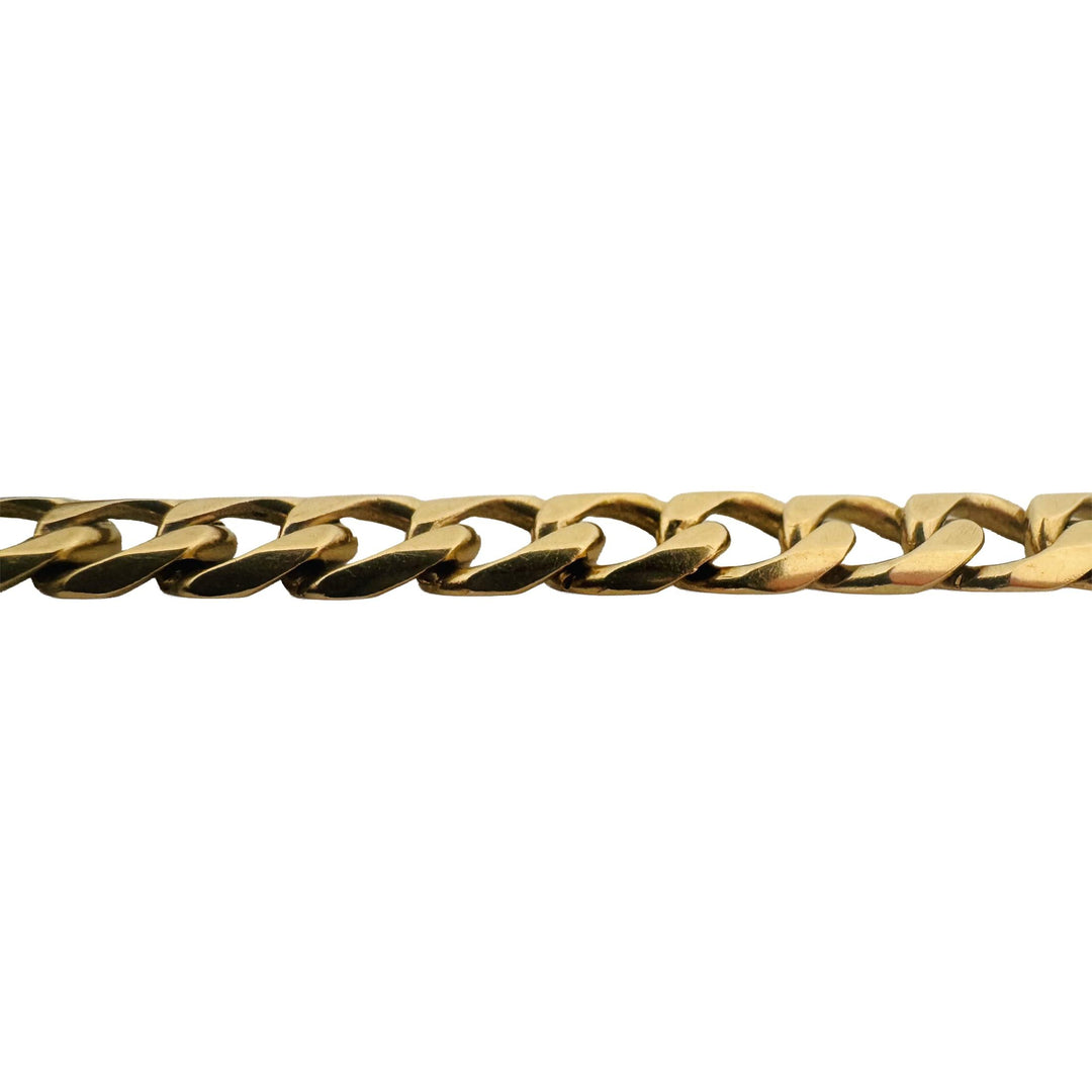 18k Yellow Gold 36.4g Solid Heavy Vintage Men's 9mm Curb Link Bracelet 9"