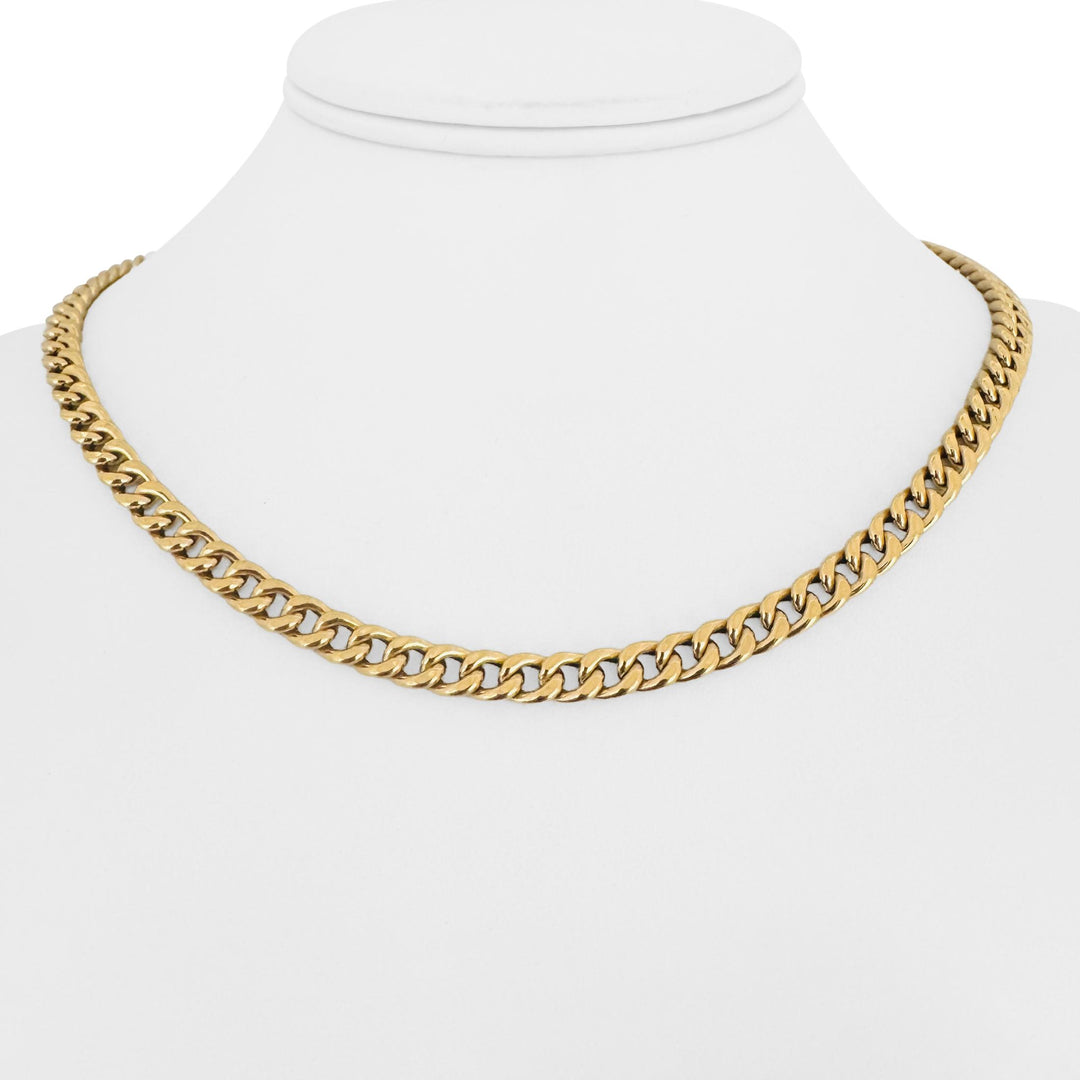 18k Yellow Gold 6.9g Hollow Light 5.5mm Curb Link Necklace 17.5"