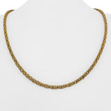 18k Yellow Gold 23g Solid Vintage 4mm Squared Byzantine Link Necklace 21"