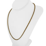 18k Yellow Gold 23g Solid Vintage 4mm Squared Byzantine Link Necklace 21"