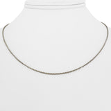 18k White Gold 4g UnoAErre Thin 1.2mm Box Link Chain Necklace Italy 16"