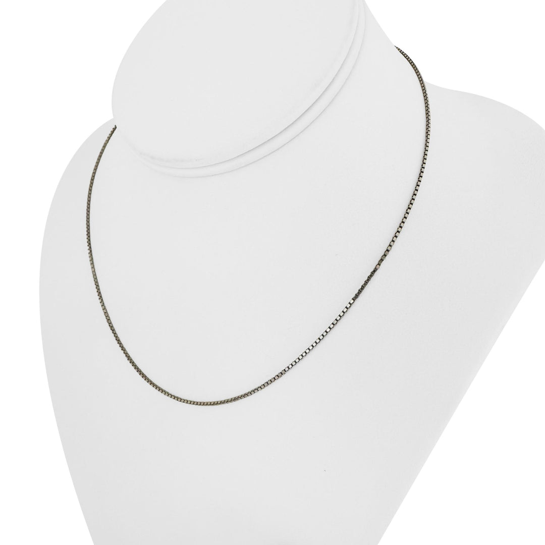 18k White Gold 4g UnoAErre Thin 1.2mm Box Link Chain Necklace Italy 16"