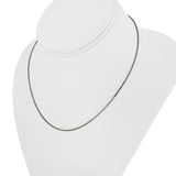 18k White Gold 4g UnoAErre Thin 1.2mm Box Link Chain Necklace Italy 16"