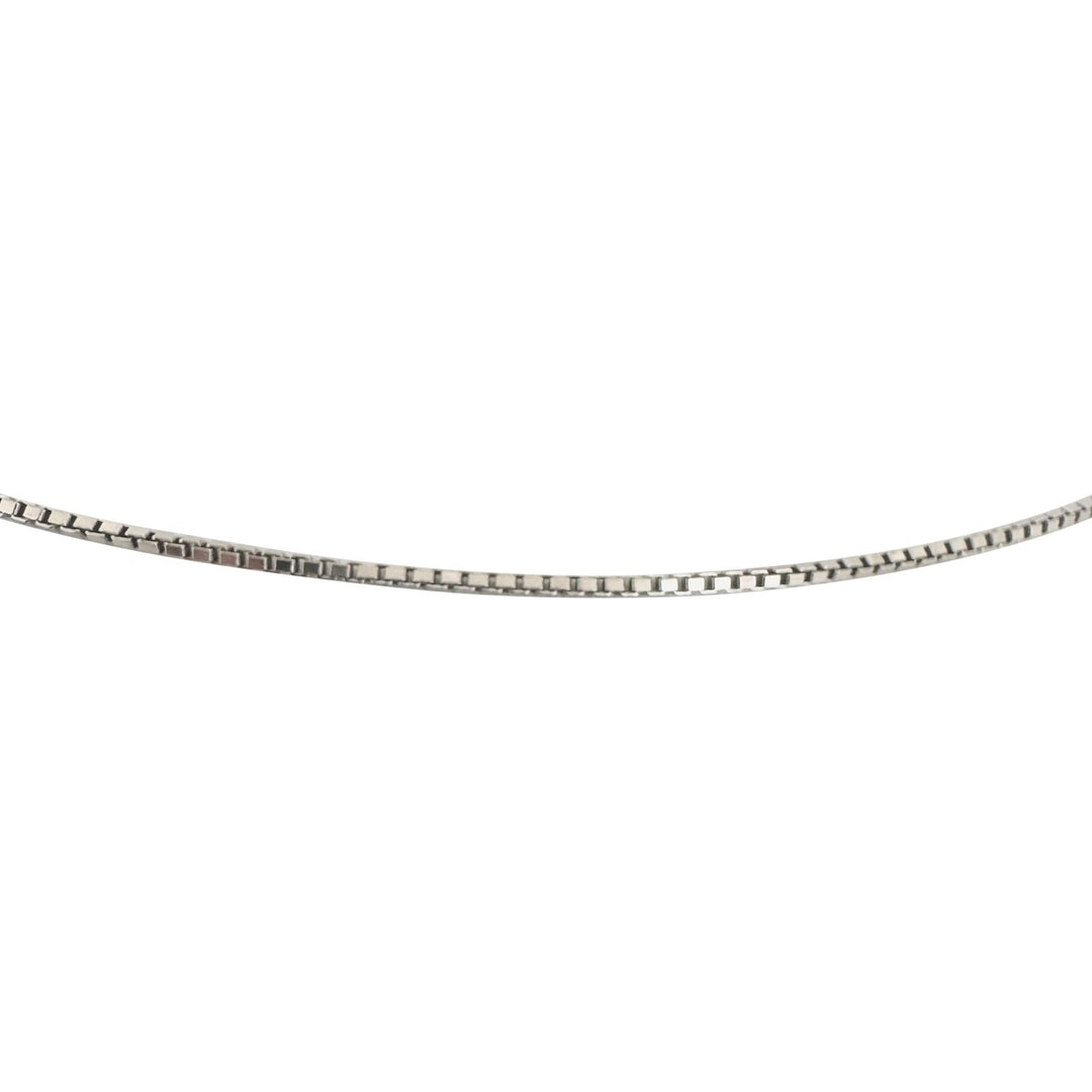 18k White Gold 4g UnoAErre Thin 1.2mm Box Link Chain Necklace Italy 16"