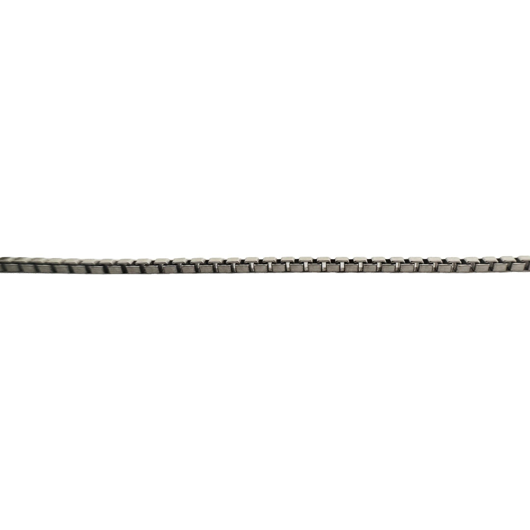 18k White Gold 4g UnoAErre Thin 1.2mm Box Link Chain Necklace Italy 16"