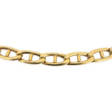 18k Yellow Gold 19.3g Semi Solid 6mm Mariner Link Chain Necklace Italy 19"