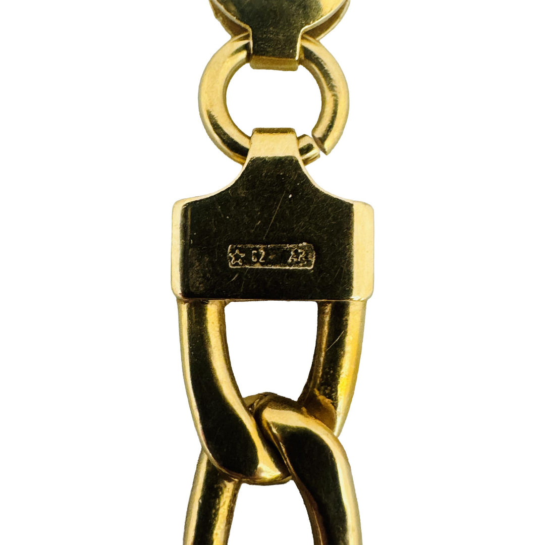 18k Yellow Gold 19.3g Semi Solid 6mm Mariner Link Chain Necklace Italy 19"