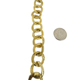 18k Yellow Gold 39.7g Solid Heavy Vintage Fancy Circle Link Bracelet Italy 7"