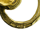 18k Yellow Gold 39.7g Solid Heavy Vintage Fancy Circle Link Bracelet Italy 7"