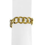 18k Yellow Gold 39.7g Solid Heavy Vintage Fancy Circle Link Bracelet Italy 7"