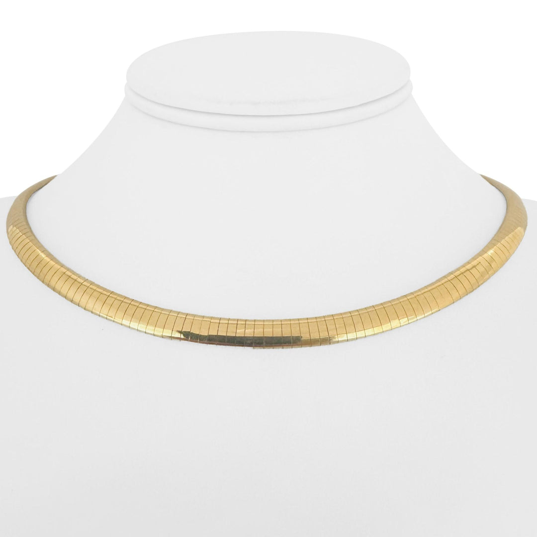 14k Yellow Gold 39g Solid Heavy 6mm Omega Link Necklace Italy 16"