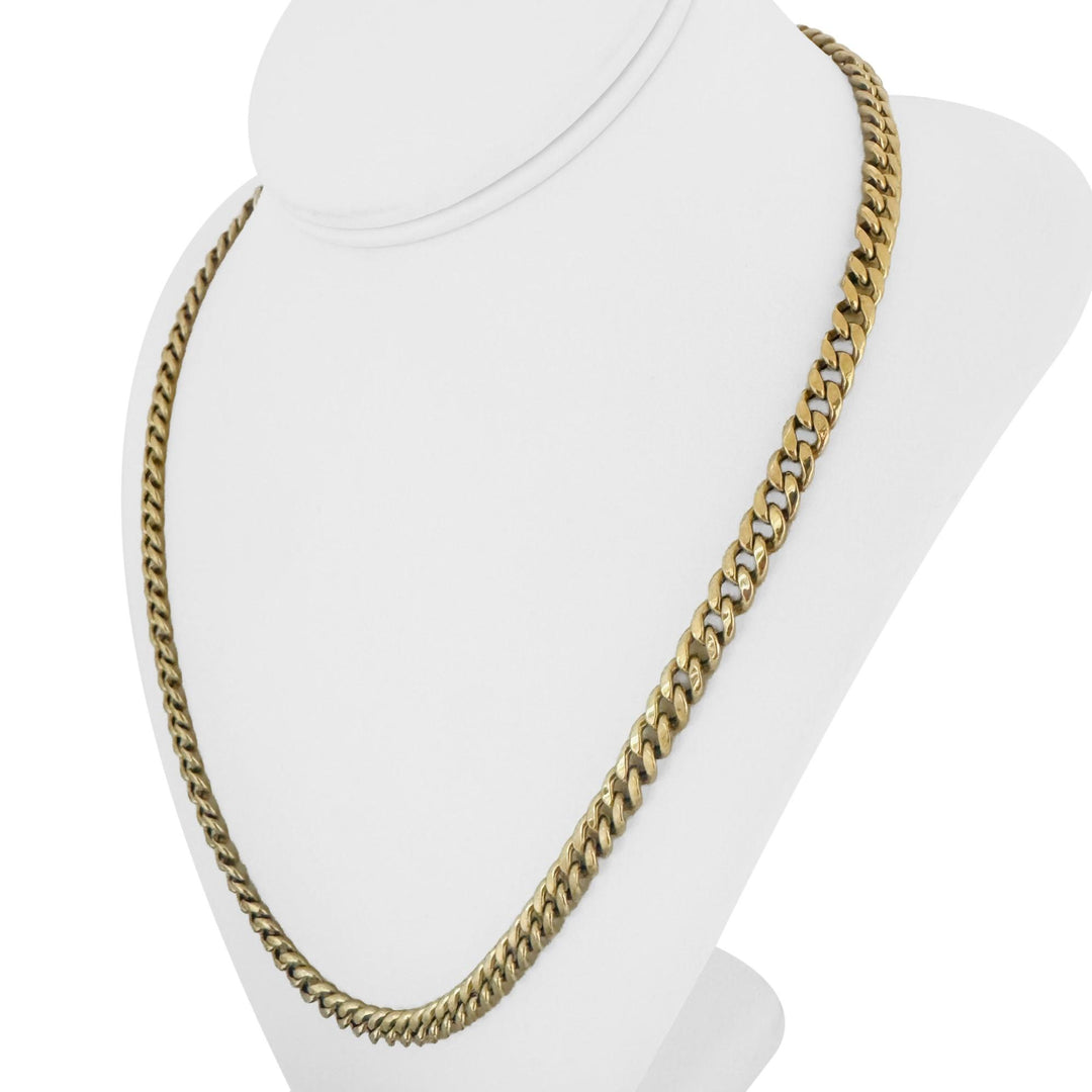 14k Yellow Gold 21g Semi Solid 6mm Cuban Curb Link Chain Necklace 22"