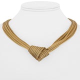 14k Yellow Gold 48.2g Heavy Vintage Eight Strand Mesh Knot Necklace 17"