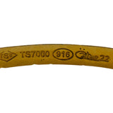 22k Yellow Gold 9.5g Solid Beaded 4.5mm Bangle Bracelet 7.5"