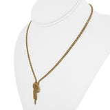 18k Yellow Gold 20.6g Solid Vintage Beaded Foxtail Drop Necklace Mexico 16"