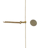 18k Yellow Gold and CZ 5.4g Vintage Beaded Link Drop Dangle Necklace Italy 17.5"
