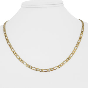 18k Yellow Gold 12.2g Solid Vintage 3.5mm Chini Figaro Link Necklace Italy 19"