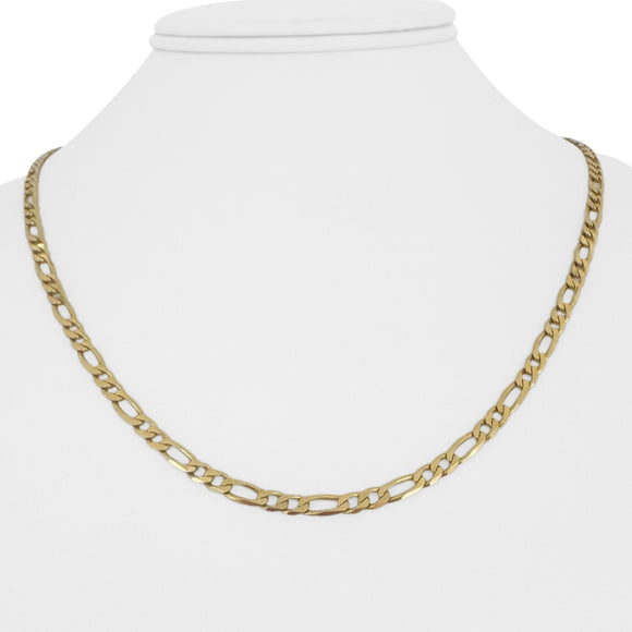 18k Yellow Gold 12.2g Solid Vintage 3.5mm Chini Figaro Link Necklace Italy 19