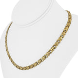 18k Yellow Gold 21.3g Vintage Ladies 6mm Fancy Link Necklace Italy 17.5"