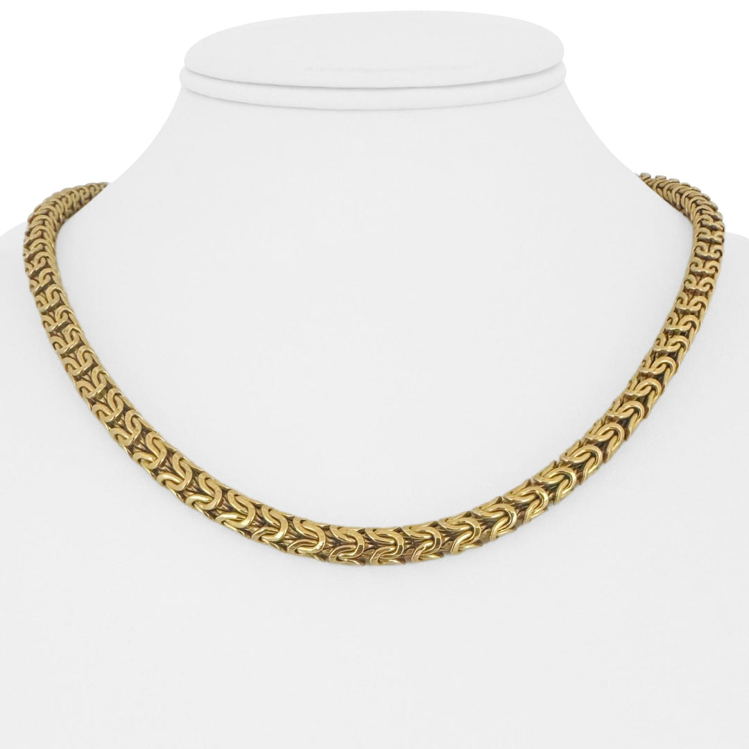 18k Yellow Gold 36g Vintage UnoAErre 6mm Rounded Byzantine Link Necklace 18"