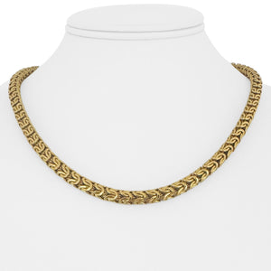 18k Yellow Gold 36g Vintage UnoAErre 6mm Rounded Byzantine Link Necklace 18"
