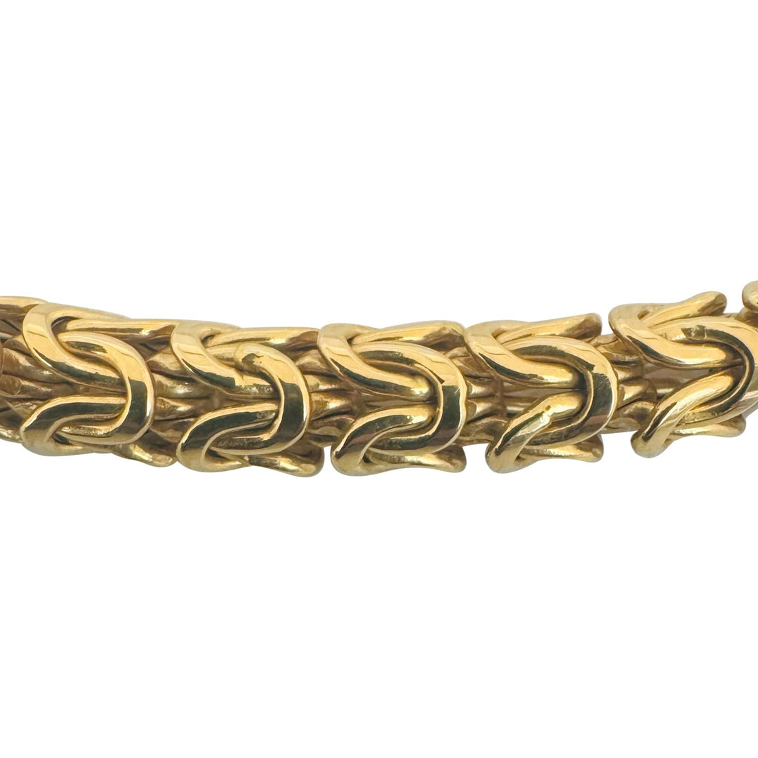 18k Yellow Gold 36g Vintage UnoAErre 6mm Rounded Byzantine Link Necklace 18"