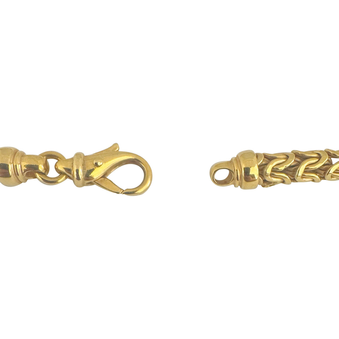 18k Yellow Gold 36g Vintage UnoAErre 6mm Rounded Byzantine Link Necklace 18"