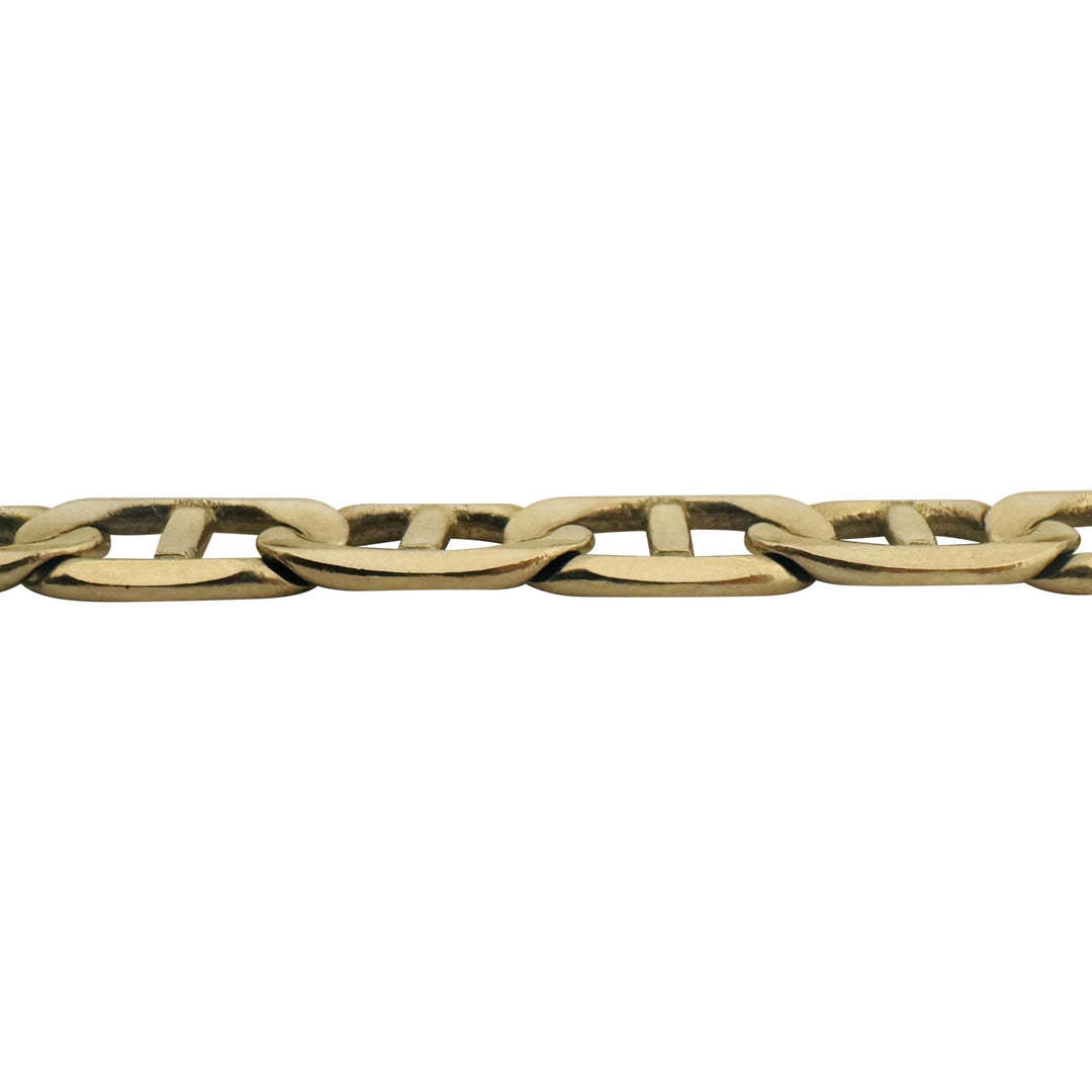 14k Yellow Gold 20.9g Solid Men's 8mm Mariner Link Bracelet Italy 8.25"