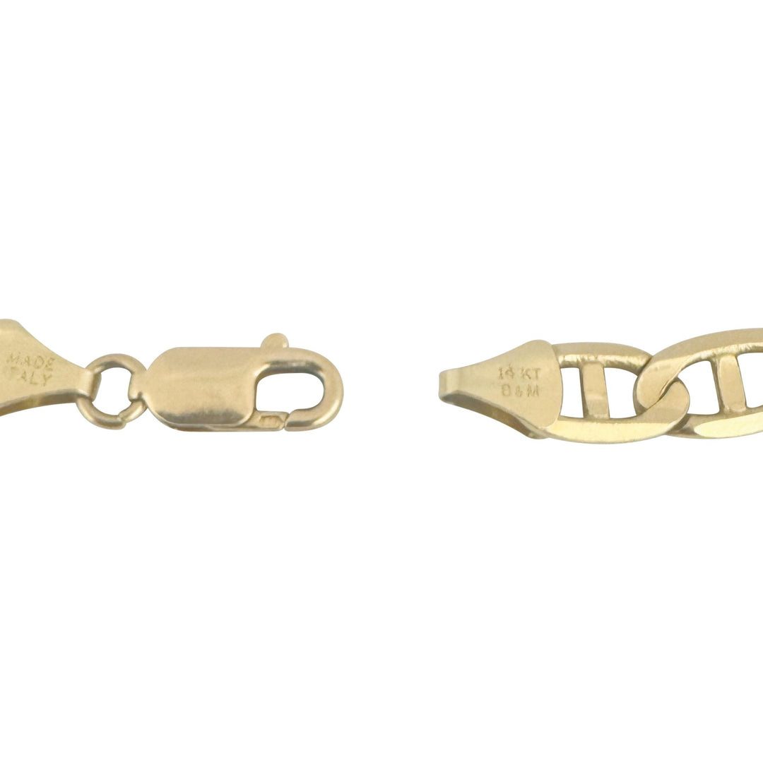 14k Yellow Gold 20.9g Solid Men's 8mm Mariner Link Bracelet Italy 8.25"