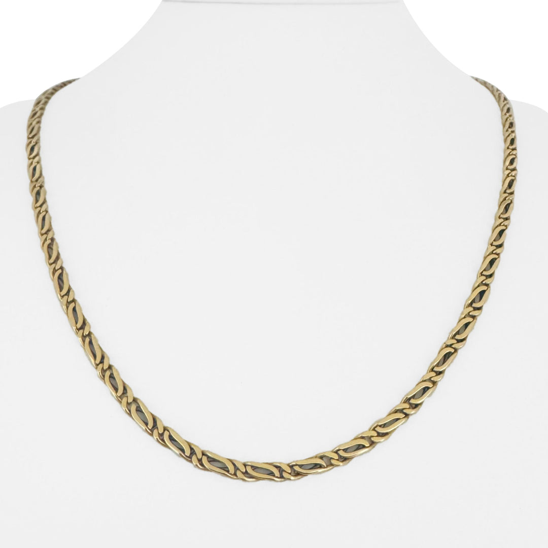14k Yellow Gold 20.7g Solid Vintage 3.5mm Fancy Curb Link Chain Necklace 21"