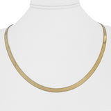 14k Yellow Gold 8g Thin Flat Etched Edge Herringbone Link Necklace Italy 20"