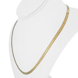 14k Yellow Gold 8g Thin Flat Etched Edge Herringbone Link Necklace Italy 20"